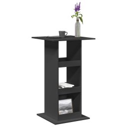 Gossi masa de bar cu depozitare, negru, 60x60x102 cm, lemn prelucrat