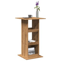 Gossi masa de bar cu depozitare, stejar artizanal, 60x60x102 cm, lemn