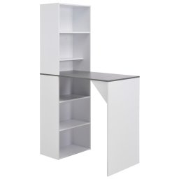 Gossi masa de bar cu dulap, alb, 115 x 59 x 200 cm