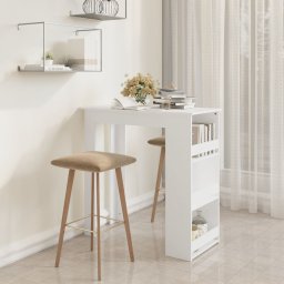 Gossi masa de bar cu raft de depozitare, alb, 102x50x103,5 cm, pal