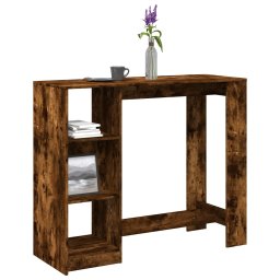 Gossi masa de bar cu raft stejar fumuriu 124x46x103,5cm lemn compozit