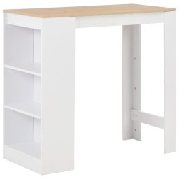 Gossi masa de bar cu raft, alb, 110 x 50 x 103 cm