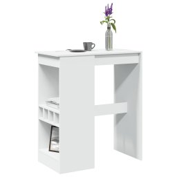 Gossi masa de bar cu raft, alb, 90x47,5x103,5 cm, lemn prelucrat