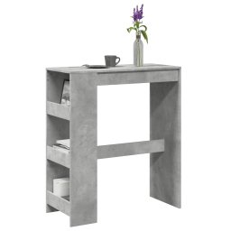 Gossi masa de bar cu rafturi gri beton 90x40x103,5 cm lemn prelucrat
