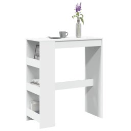 Gossi masa de bar cu rafturi, alb, 90x40x103,5 cm, lemn prelucrat