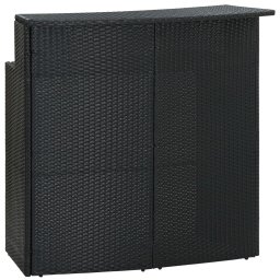 Gossi masa de bar de gradina, negru, 120x55x110 cm, poliratan
