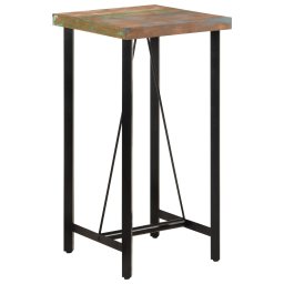 Gossi masa de bar, 55x55x107 cm, lemn masiv reciclat si fier