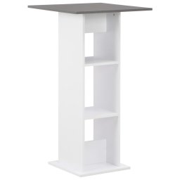 Gossi masa de bar, alb si gri antracit, 60 x 60 x 110 cm