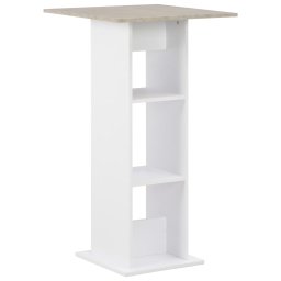 Gossi masa de bar, alb si gri beton, 60 x 60 x 110 cm