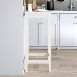 Gossi masa de bar, alb, 50x50x110 cm, lemn masiv de pin