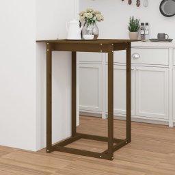 Gossi masa de bar, maro miere, 80x80x110 cm, lemn masiv de pin