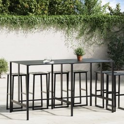 Gossi masa de bar, negru, 200x100x110 cm, otel vopsit electrostatic