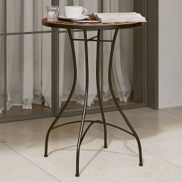 Gossi masa de bistro mozaic, caramiziu si alb, Ø50x70 cm, ceramica