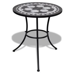Gossi masa de bistro, alb si negru, 60 cm, mozaic