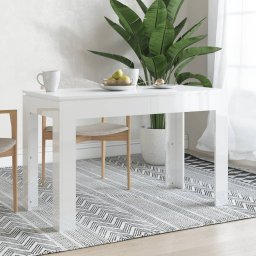 Gossi masa de bucatarie alb extralucios, 120x60x76 cm, lemn prelucrat