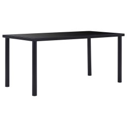 Gossi masa de bucatarie, negru, 160 x 80 x 75 cm, sticla securizata