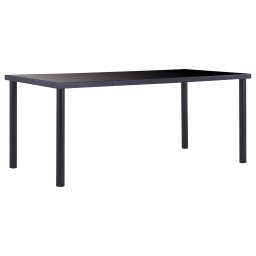 Gossi masa de bucatarie, negru, 180 x 90 x 75 cm, sticla securizata
