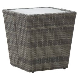 Gossi masa de ceai gri 41,5x41,5x43 cm poliratan sticla securizata
