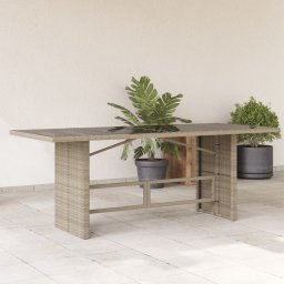 Gossi masa de gradina cu blat din sticla gri deschis, 190x80x74 cm