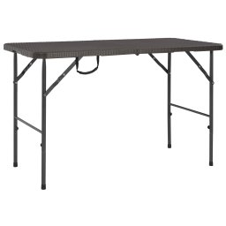 Gossi masa de gradina pliabila, maro, 120x60x74, hdpe, aspect ratan