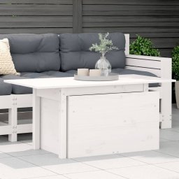 Gossi masa de gradina, alb, 100x50x75 cm, lemn masiv de pin
