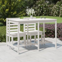 Gossi masa de gradina, alb, 159,5x82,5x110 cm, lemn masiv de pin