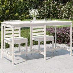 Gossi masa de gradina, alb, 203,5x90x110 cm, lemn masiv de pin