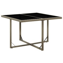 Gossi masa de gradina, gri, 109x107x74 cm, poliratan si sticla