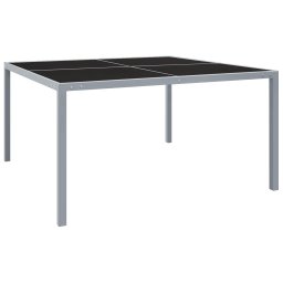 Gossi masa de gradina, gri, 130x130x72 cm, otel si sticla