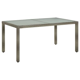 Gossi masa de gradina, gri, 150x90x75 cm, sticla securizata/poliratan
