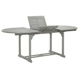 Gossi masa de gradina, gri, 200 x 100 x 75 cm, lemn masiv de acacia