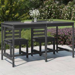 Gossi masa de gradina, gri, 203,5x90x110 cm, lemn masiv de pin