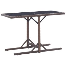 Gossi masa de gradina, maro, 110 x 53 x 72 cm, sticla si poliratan