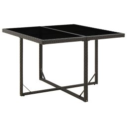 Gossi masa de gradina, negru, 109x107x74 cm, poliratan si sticla