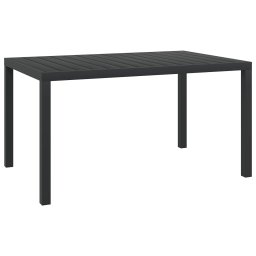 Gossi masa de gradina, negru, 150 x 90 x 74 cm, aluminiu si wpc