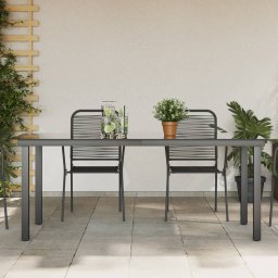 Gossi masa de gradina, negru, 190 x 90 x 74 cm, aluminiu si sticla