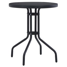 Gossi masa de gradina, negru, 80 cm, otel si sticla