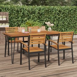 Gossi masa gradina picioare forma ac de par 180x90x75 cm, lemn acacia