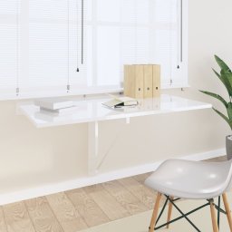 Gossi masa perete plianta alb extralucios 100x60x56 cm lemn compozit
