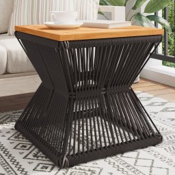 Gossi masuta cafea baza din sarma negru 38x38x38 cm lemn masiv acacia