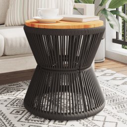 Gossi masuta cafea baza din sarma negru Ø 45x44 cm, lemn masiv acacia