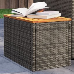 Gossi mese laterale de gradina 2 buc. gri 55x34x37cm lemn/poliratan