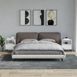 Gossi noptiere, 2 buc., alb, 40x35x50 cm