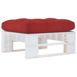 Gossi otoman din paleti de gradina, alb, lemn de pin tratat