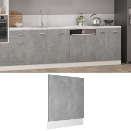 Gossi panou frontal masina spalat vase, gri beton, 59,5x3x67 cm lemn