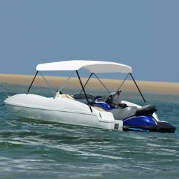 Gossi parasolar barca bimini cu 2 arcuri, alb, 180 x 130 x 110 cm