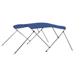 Gossi parasolar barca bimini cu 3 arcuri, albastru, 183x140x137 cm