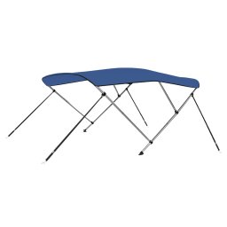 Gossi parasolar barca bimini cu 3 arcuri, albastru, 183x160x137 cm