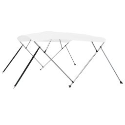 Gossi parasolar barca bimini cu 4 arcuri, alb, 243x180x137 cm