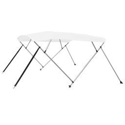 Gossi parasolar barca bimini cu 4 arcuri, alb, 243x196x137 cm